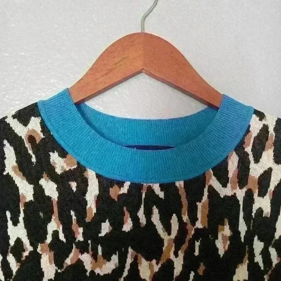 INC International Concepts Leopard Print Blouse Sweater - Picture 5 of 14